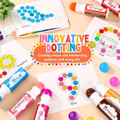 Soucolor 96-Pack Washable Dot Markers for Kids & Toddlers | 8 Vibrant Colors | Non-Toxic Bingo Daubers | Preschool Arts & Crafts, Classroom Supplies | Paint Dabbers for Endless Creative Fun