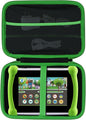 Storage Case Compatible with Leapfrog LeapPad Academy/LeapPad Ultimate/Epic Academy Edition 7-Inch Touchscreen Learning Tablet (Black + Green Case)