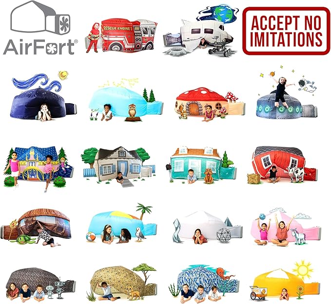 The Original Patented AirFort - Build A Fort in 30 Seconds, Inflatable Fort for Kids, Play Tent for 3-14 Years, A Playhouse Where Imagination Runs Wild, Fan not Included (UFO)