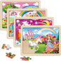 SYNARRY Large Unicorn Princess Fairy Wooden Puzzles for Girls Gift Box(12.2*9.4 in) - FSC Certified, 24 Pcs Puzzles for Kids Ages 4-6, Puzzles for Toddlers 3-5, Unicorn Toys Gifts for 3 4 5 Year Old
