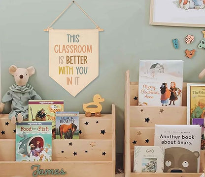 This Classroom Is Better With You In It-Classroom Décor-Classroom Poste-Playroom Décor-Child Art-Canvas Hanging Pennant Flag Banner Wall Sign Decor Gift-Birthday Christmas Gift