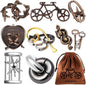 9 PCS Metal Puzzle for Adult Disentanglement Puzzles Lock Puzzle Games Set Gift for Adults Teenagers Kids