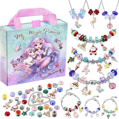 Charm Bracelet Making Kit & Unicorn/Mermaid Girl Toy- ideal Crafts for Ages 8-12 Girls who Inspire Imagination and Create Magic with Art Set and Jewelry Making Kit