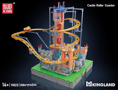 Mould King Roller Coaster Building Block Set, 2584+ Pcs Castle Theme Amusement Park Model Kit with Motors, STEM Construction Rollercoaster Building Set, Home Decoration Gift for Teen Adult
