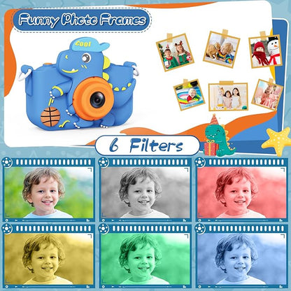 Kids Camera, Children's Camera for Kids Girls Boys, Toddler Camera Digital Camera for Kids, Christmas Birthday Gifts Toys for 3-12 Years Old Girls Boys, 1080P HD Selfie Video Camera with 32G SD
