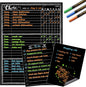 JJPRO Magnetic Dry Erase Chore Chart Blackboard for Fridge-Behavior Chart Chalkboard for Multiple Kids-One Chore Chart and Two Bonus Dry Erase Pad/Grocery Blackboards