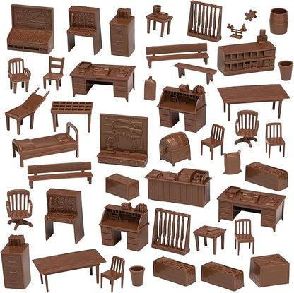 BMC Classic Marx Military Base Camp - 44pc Plastic Army Men Playset Accessories