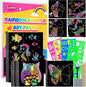 Scratch Art for Kids, Funtopia 100 Sheets Rainbow Scratch Paper, Black Scratch Off Paper Craft Kits, School Art Supplies Classroom Prizes Travel Toys Birthday Party Gifts, for Boys Girls ages 4-8 8-12