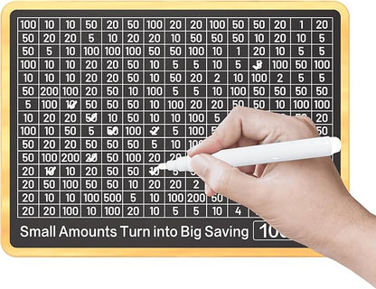 Piggy Bank for Adults Kids, Wooden Coin Bank for Boys and Girls, Cash Vault Money Saving Box with Counter $10000 $5000 $3000 $1000 Savings Challenge Money Box with Money Target and Numbers (Wood Box)