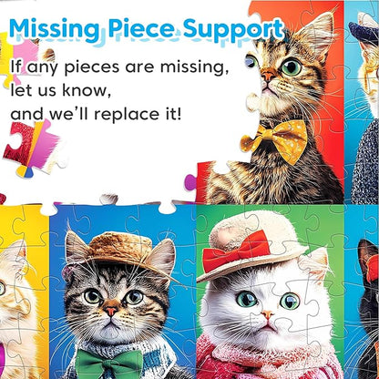 4 Packs 100 Piece Puzzles for Kids Ages 4-6 6-8 8-10, Lovely Cats Dogs Kids Puzzles Ages 5-8 100 Piece Large Jigsaw Puzzles for Adults Seniors Educational Toys Gifts for Girls Boys