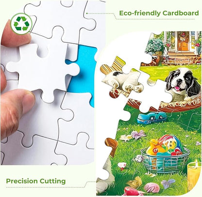 Puzzles for Adults 500 Pieces,Cute Puppy & House Puzzle for Adult,500 Pieces Fun Dogs Jigsaw Puzzles for Kids Adults Seniors Teens,Challenging Family Games Giving Puzzles,20.5x15 in