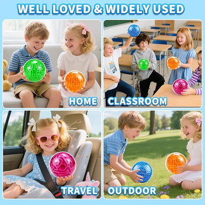 2 Pack 3D Puzzle Maze Ball, Memory Sequential Gravity Cube Balls Educational Toys for Kids Teens & Adults, Hard Challenges Game Lover Tiny Balls Brain Teasers Game Gifts