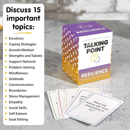 200 Resilience Conversation Starter Cards for Stronger Families - Build Trust, Safety and Connection Through Transitions or Life Changes - Deeper Discussion Parents Children's Therapy Icebreaker Game