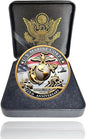 USMC 250th Anniversary Commemorative – Navy 250th Anniversary Coin, Double-Sided Marine Corps Challenge Coin with Metal Gift Box – Collectible Gift for Veterans, Marines, Patriots – 1.57"