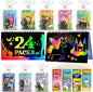 24 Pack Scratch Art Party Favors for Kids - Rainbow Scratch Paper Notebook with Scratch Off Cards Easter Basket Stuffers Birthday Goodie Bags Stuffers with - Return Gifts DIY Classroom Prizes
