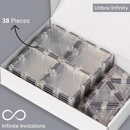 Magnetic Building Tiles, 38 Piece Transparent Clear Crystal Set for Boys Girls Kids, Educational Creative Learning Activity Building Block Toddler Toys, STEM, Children Ages 3 Years +