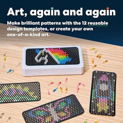KiwiCo Pixel Art Kit for Kids 5-8 Years Old | DIY Arts & Crafts Lightbox with Reusable Templates, Illuminated Designs & 20+ Pixel Art Creations | Travel-Friendly Gift for Boys & Girls