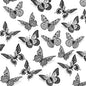 SAOROPEB 3D Butterfly Wall Decor - 48 Pcs, 4 Styles, 3 Sizes - Gold Butterfly Decorations for Birthday and Party Cake Decorations - Removable Stickers (Black)