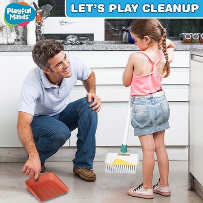 8-Piece Cleaning Playset for Toddlers - Broom, Mop, Pail, Dustpan, Brush, Squeegee, and Pretend Bottles - Perfect for Imaginative Play and Skill Building