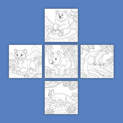 ArtPops Coloring Boxes – Pop-Up Pre-Printed Coloring Box Set – DIY Wall Art Kit for Kids – Eco-Friendly, Easy to Hang, No Frame Needed – 5-Pack, Wild Creatures