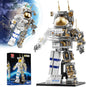 Space Astronaut Building Block Set,860Pcs Spaceman Building Toys with Display Stand, Cool Translucent Design Collection for Home or Office Decor, Birthday Gift for Adults& Boys Age 8-12