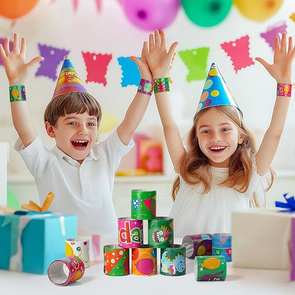 Childom 36 Pcs Birthday Slap Bracelet,Party Bracelet Gifts Birthday Decorations,Holiday Goodie Bag Stuffers for Party Favors,Bracelets Bulk for Home School Classroom Prizes Anniversary Holiday Outdoor