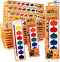 48 Pack Halloween Pumpkin Watercolor Paint Set for Kids 8 Washable Colors with Brushes Water Color Painting Kit for Halloween Painting Kit Gift Party Supplies
