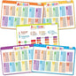 merka Multiplication Placemats for Kids & Math Facts Placemat Set - 17 x 11 in Silicone 5-Pack, Multicolor, Ages 6+ - Washable & Reusable with Secure-Grip Backing for Addition, Subtraction & Division