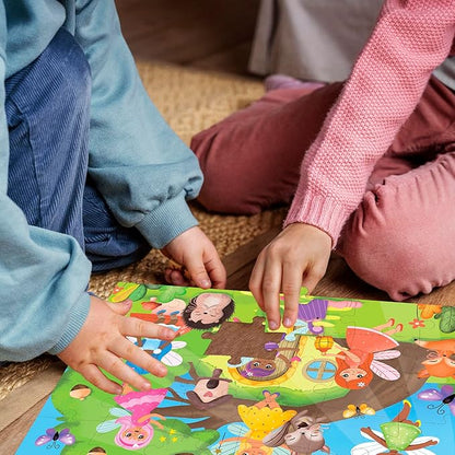 QUOKKA Puzzles for Toddlers 3-5 – Shimmer 4-Pack 30 Pieces Puzzles for Kids Ages 2-4 - Fairy Tale Jigsaw Set with Princess Unicorns for Kids 4-6 Years, Gift for 3 Year-Old Boy Girl, FSC Certified Toy