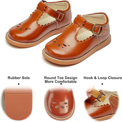 Felix & Flora Toddler Little Girl Mary Jane Dress Shoes - Ballet Flats for Girl Party School Shoes