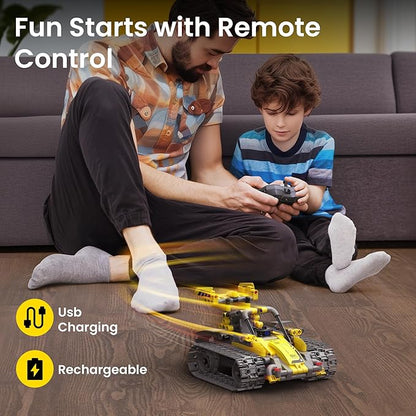 Sillbird Robot Building Kit with Remote Control STEM Gifts for Boys Age 8-13, Technic Coding Robotic Toys for Kids Birthday, Buildable 5in1 Models with 488 Pieces
