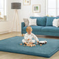 Baby Play Mat for Floor Tummy Time Mat Nursery Muscle Area Playroom Rug Tatami 79"x138" Memory Foam 1.3" Thick Crawling For Babies,Toddlers, Infants, Kids,Floor(Green)