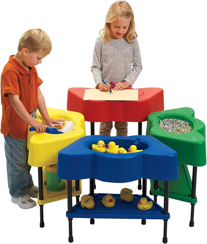 Children's Factory - AFB5100PY Toddler Sensory Table with Lid, Adjustable Height Sand & Water Indoor/Outdoor Play Equipment for Kids Playroom/Homeschool/Classroom, Yellow