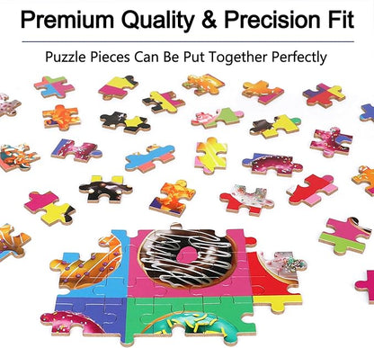 LELEMON Puzzles for Kids Ages 4-6,Donut 100 Piece Puzzles for Kids in a Metal Box, Educational Jigsaw Puzzles 100 Piece Puzzle Games Puzzle Toys for Girls and Boys