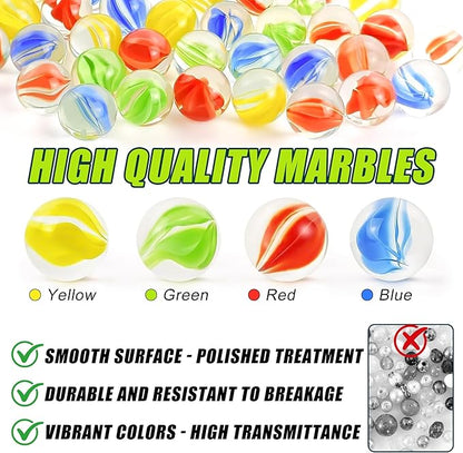 Wobble Ball Marble Balance Game - Marbles for Kids & Adults Balancing Set with 60 Glass Marbles, Built-in Storage, Fun Family Games & Party Challenge for 1-4 Players, Perfect Birthday