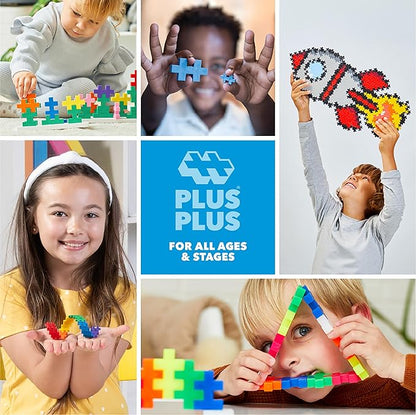 PLUS PLUS 240 Piece Interlocking Building Blocks for Kids, Open Ended Connecting Toys, STEM Bin Classroom Mini Manipulatives - Pastel Mix Play Tube