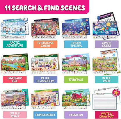 Search and Find for Kids & Toddlers - Preschool Learning Activity Book, Art and Craft Supplies, Seek Find Games, Birthday Gifts for Girls & Boys, Educational Toys for Ages 3, 4, 5, 6 Year Old
