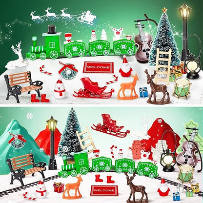 Christmas Sensory Bin Toys for Toddler Kids Age 3-8, Sand Art Play Kits with Xmas Figurine Ornaments, Preschool Learning Sandbox Toys for Winter Activities, Stocking Stuffers Gifts for Boys Girls