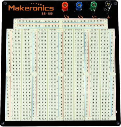 Makeronics Solderless 3220 Breadboard Complete Kit-3220 Tie-Points Experiment Plug-in Breadboard with Aluminum Back Plate +560 U-Shape|65 PCS Pure Copper Jumper Wires for Prototyping Circuit/Arduino