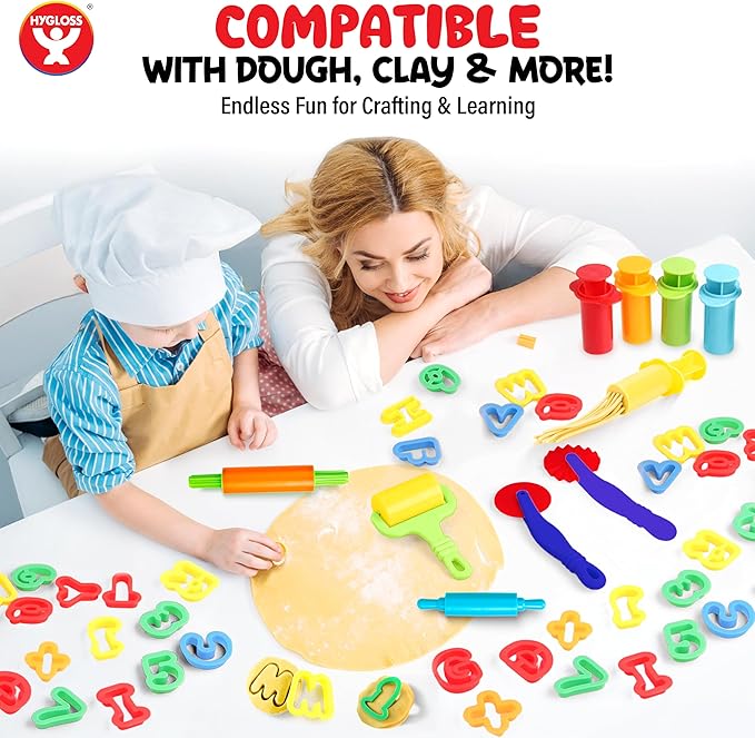 Dough Cutters - Set of 8 - Clay and Modeling Tools Set – Plastic Accessories for Kids' Crafting, Shaping, and Creative Play – Ideal for Clay, Dough, and Sand