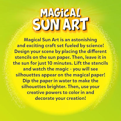 Skillmatics Sun Paper Art Kit - STEM Craft Kit for Kids with Decorative Paper, Stencils & Markers, Create with Sunlight, Mess-Free, Indoor Fun, Gifts for Ages 4, 5, 6, 7, 8, 9, 10, 11, 12