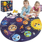 Floor Puzzle for Kids Ages 5-8 with Solar System Planets 70 Piece Globe Space Planets Large Floor Puzzle for Kids, Planet Round Large Puzzle for Toddlers, Geography Educational Toys for Boys&Girls