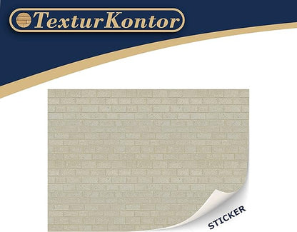 3 Sheets Self-Adhesive Brick Wall Cladding for Dollhouses Scale 1:12 (Sandstone Brick)
