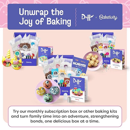 Baketivity x Duff Goldman Monster Cupcakes Kit - Cooking Set with Premeasured Ingredients, Decorating Supplies, STEM Activities - Perfect for Girls and Boys