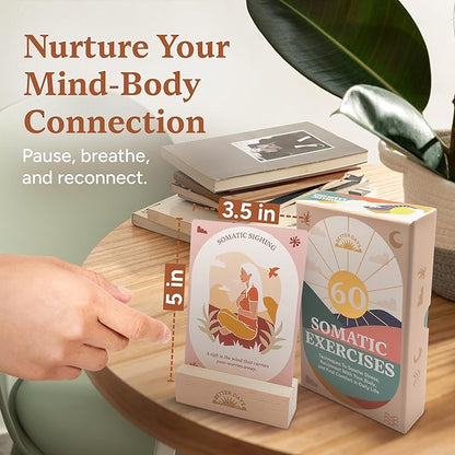 Better Days Somatic Therapy Exercises – 60 Techniques to Soothe Stress, Reconnect with Your Body, and Find Comfort – 3.5” x 5” Cards and Guidebook – Breathwork, Mindfulness, and Gentle Movements