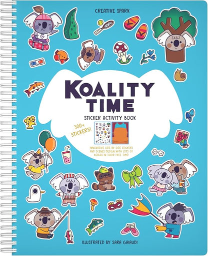 CUPKIN Koalas Sticker Book Activity for Kids, Toddler Airplane Travel Essentials, 300+ Koala Stickers for Children + 8 Scenes + Coloring Pages, Koala Bear Lover Gift Kids Crafts for Ages 2–8