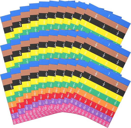 30 Sets Fraction Tiles Set for Math Classroom Fractions Manipulatives Math Learning Manipulatives for Home School Supplies