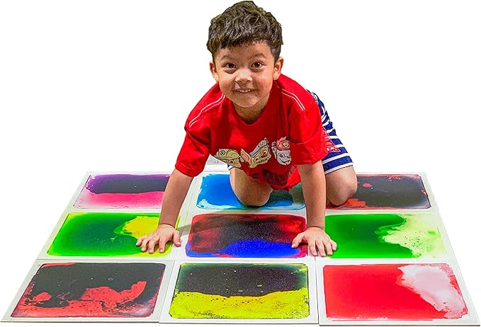 Art3d Liquid Sensory Floor Decorative Tiles, 11.8"x11.8" Square, Colorful, 6 Tiles