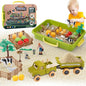 Play Sand Farm Toys, Farm Sensory Bins with 2.2lb Play Sand, Animal, Take Apart Truck Trailer Playset, Creativity Sandbox Toys with Lid for Kids 3 4 5 6 Years Old