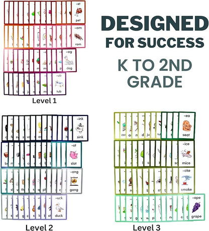 ABC Flashcards & 750 Phonics Words | Ages 4-7 | Preschool Kindergarten Reading Kit | 200 Premium Brainstrong Flash Cards
